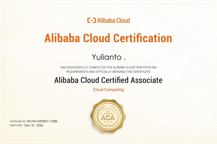 Sertifikat ACA — Alibaba Cloud Certified Associate