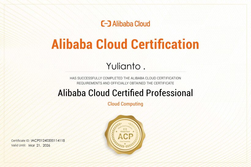 Sertifikat ACP — Alibaba Cloud Certified Professional